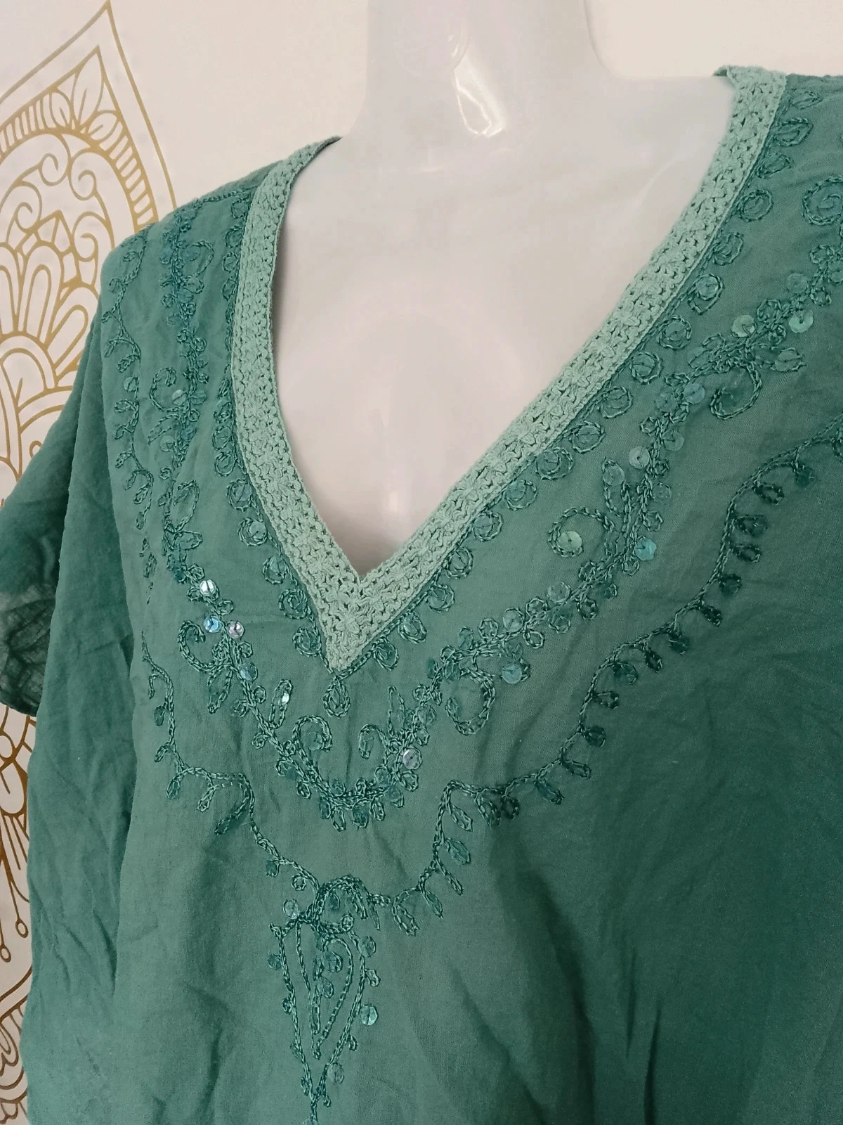 Tunique bleue turquoise en coton – photo 2